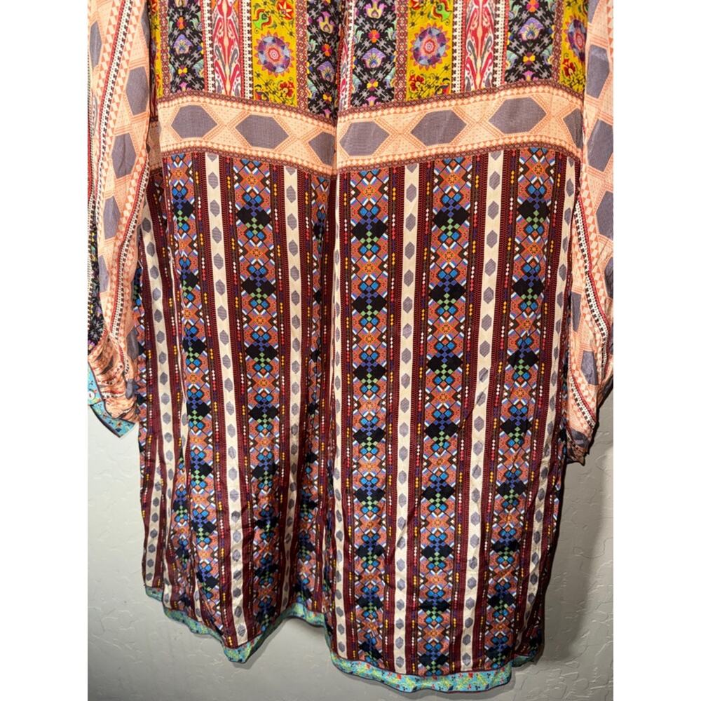 Anthropologie Tanvi Kedia boho long sleeve abstract mixed media tunic dress - Picture 10 of 11